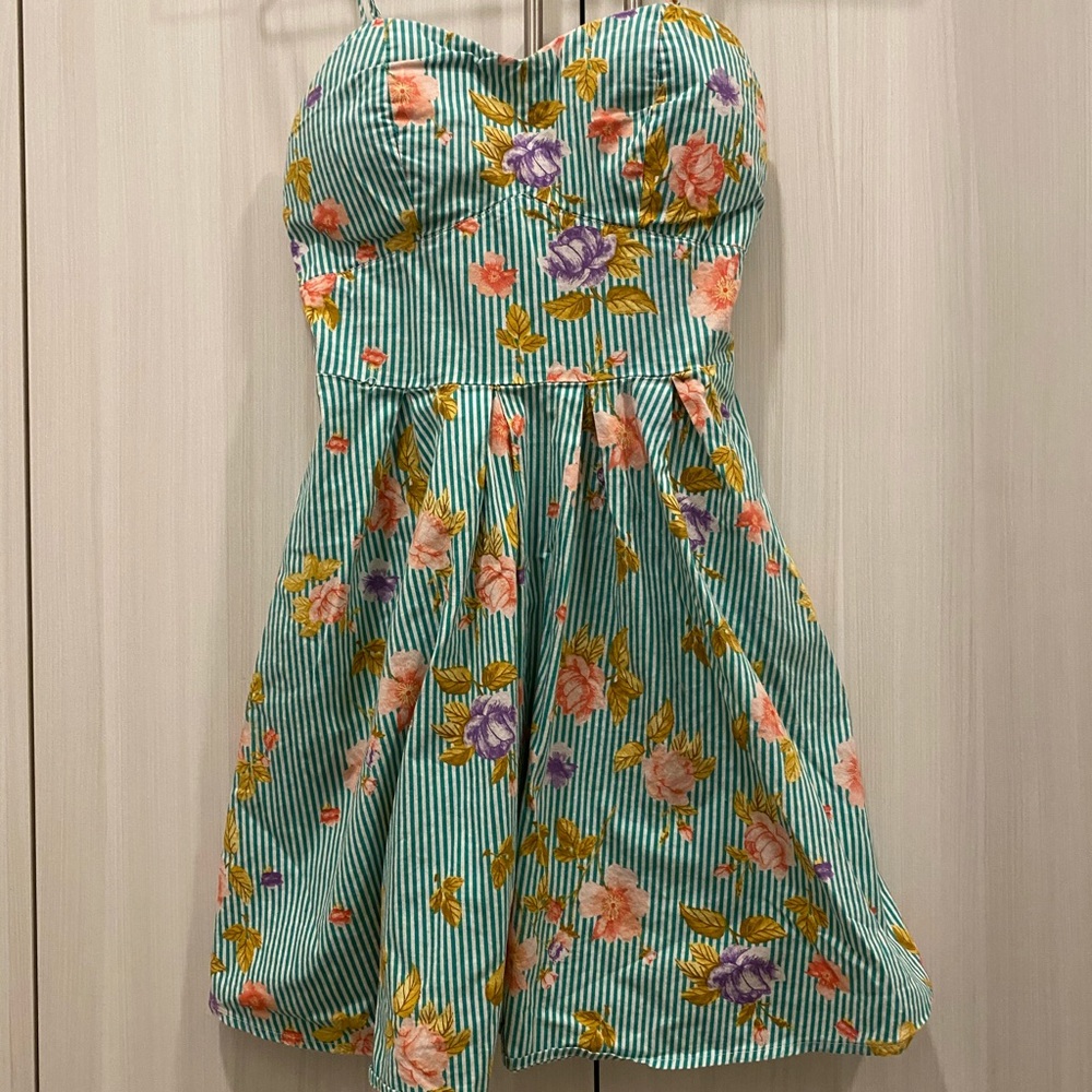 Floral striped summer dress